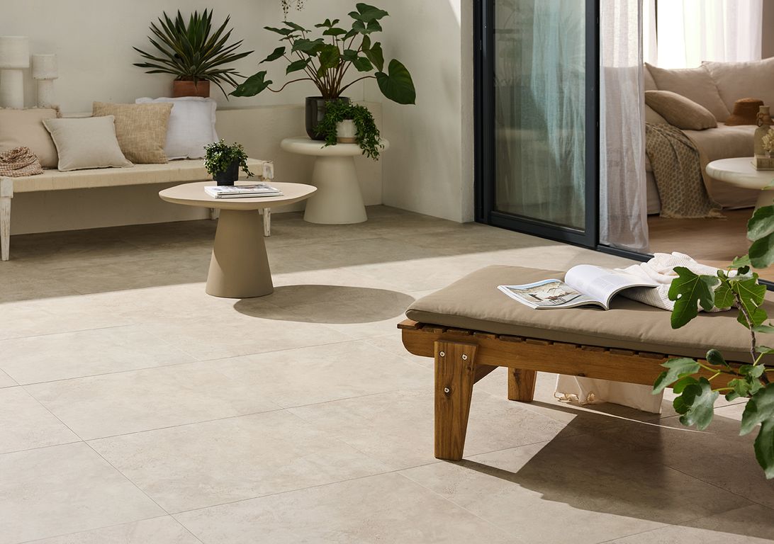 Dalle carrelage 20mm POMPEI BEIGE , aspect pierre 60x60cm, dim 60.00 x 60.00 cm