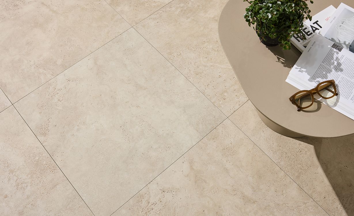 Dalle carrelage 20mm POMPEI BEIGE , aspect pierre 60x60cm, dim 60.00 x 60.00 cm