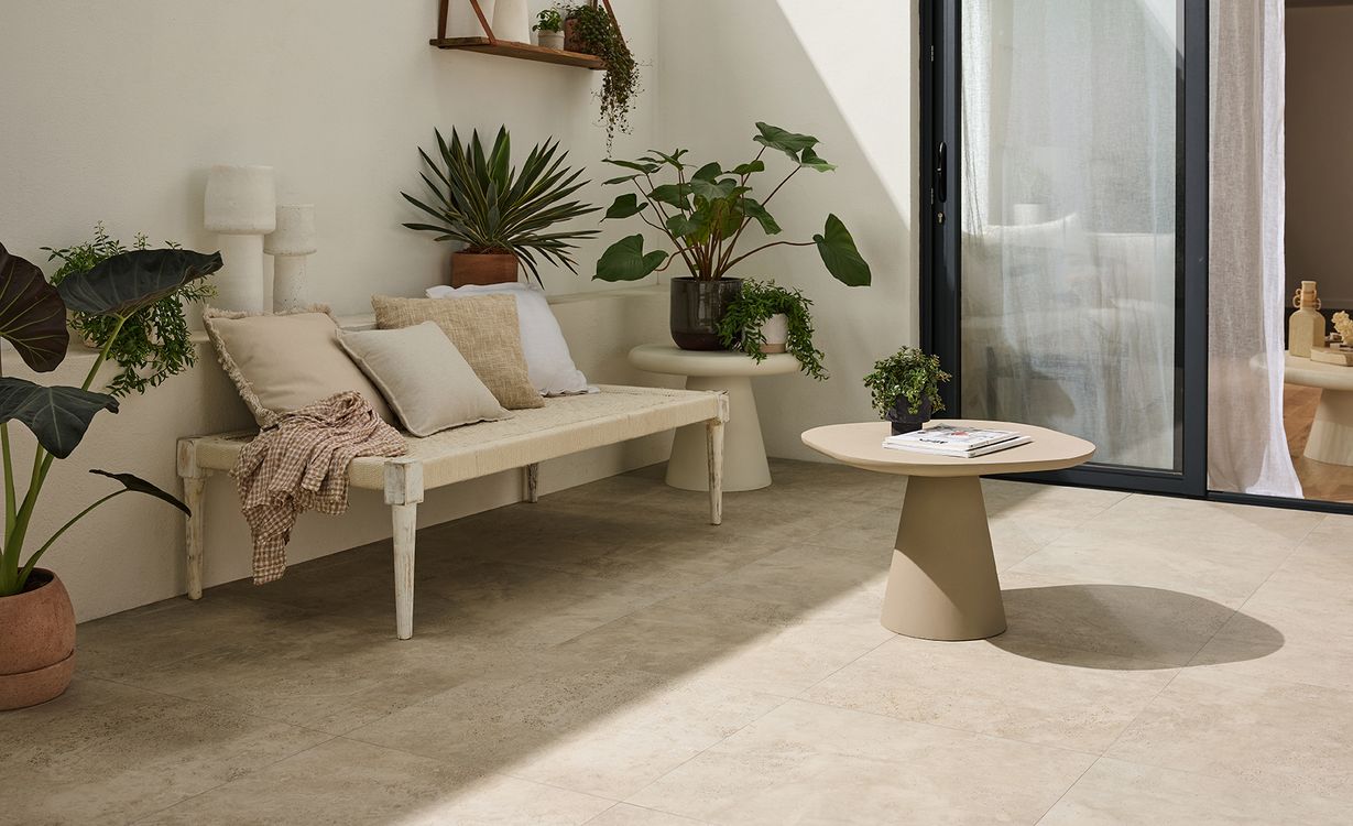 Dalle carrelage 20mm POMPEI BEIGE , aspect pierre 60x60cm, dim 60.00 x 60.00 cm