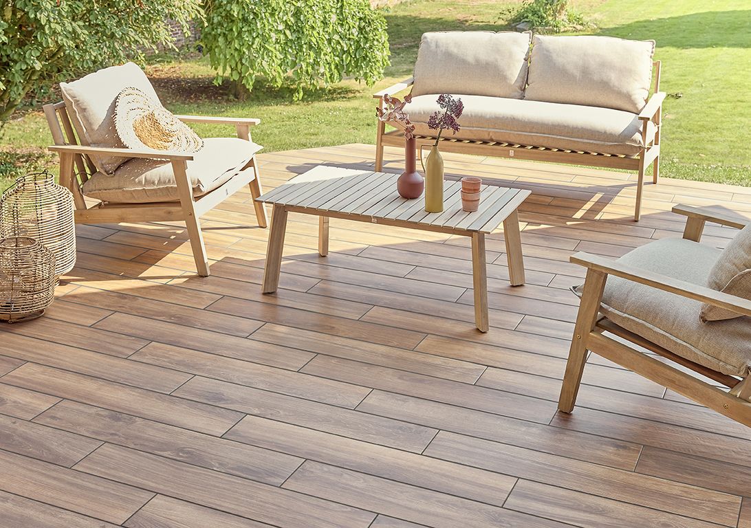 Carrelage TIMBER CHENE GRIP, aspect bois 15x90cm, dim 15.00 x 90.00 cm