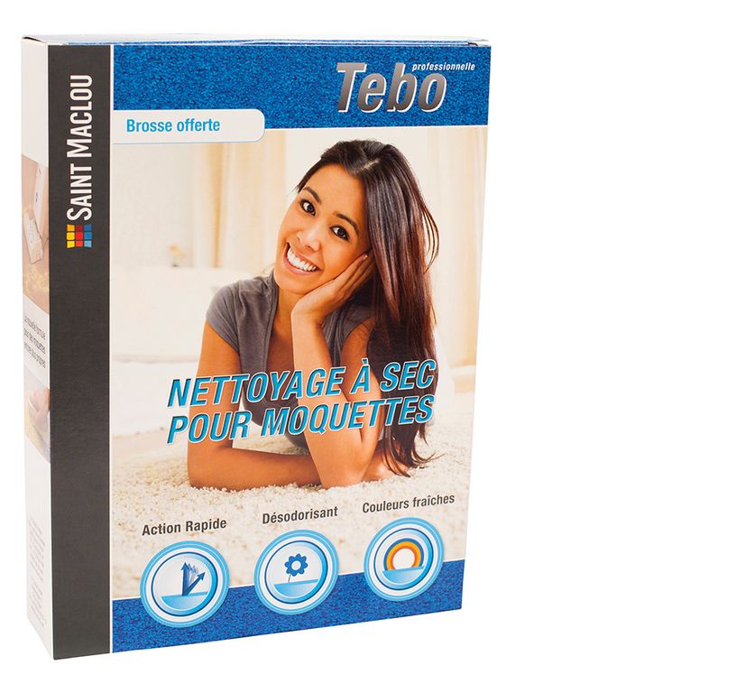 Entretien courant  TEBO A SEC, pour moquette et tapis, jaune, , 0.50 L