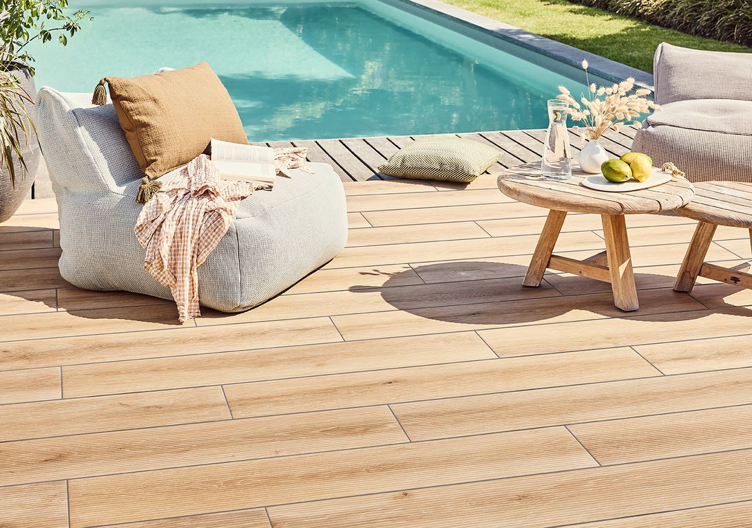 Carrelage LAMA CHENE CLAIR ROBLE, aspect bois 23x120cm, dim 23.00 x 120.00 cm