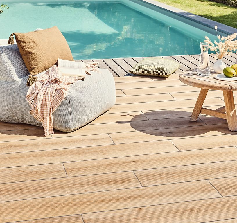 Carrelage LAMA CHENE CLAIR ROBLE, aspect bois 23x120cm, dim 23.00 x 120.00 cm