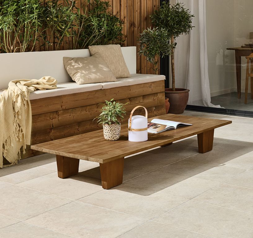 Carrelage VEZELAY GRIP SABLE, aspect travertin 40x60cm, dim 40.00 x 60.00 cm