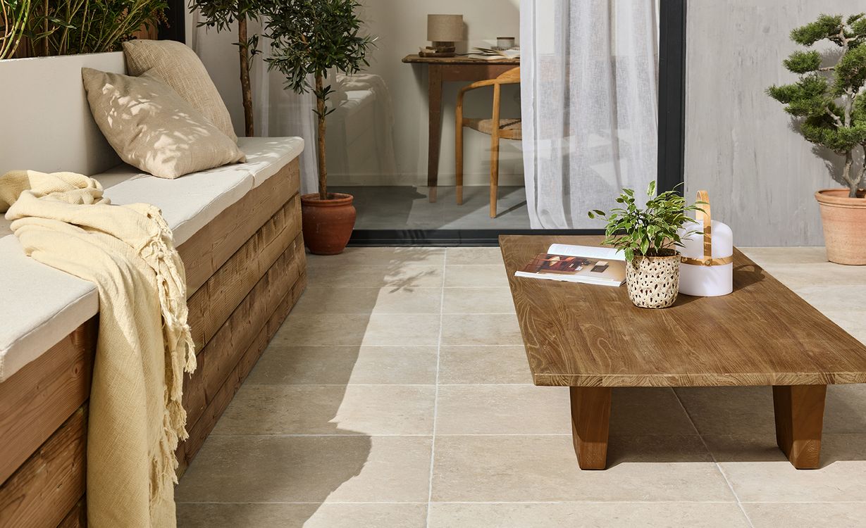 Carrelage VEZELAY GRIP SABLE, aspect pierre 40x60cm, dim 40.00 x 60.00 cm