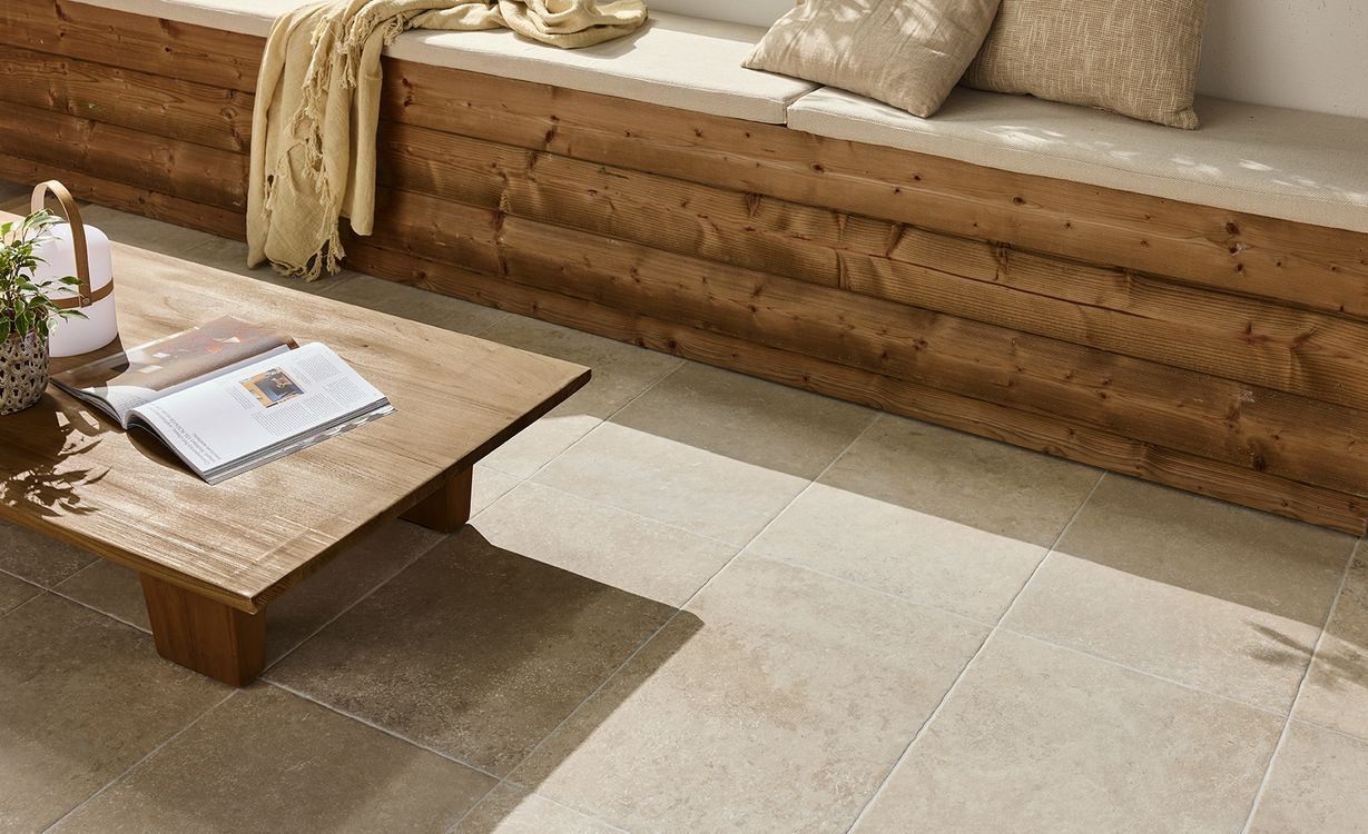 Carrelage VEZELAY GRIP SABLE, aspect pierre 40x60cm, dim 40.00 x 60.00 cm