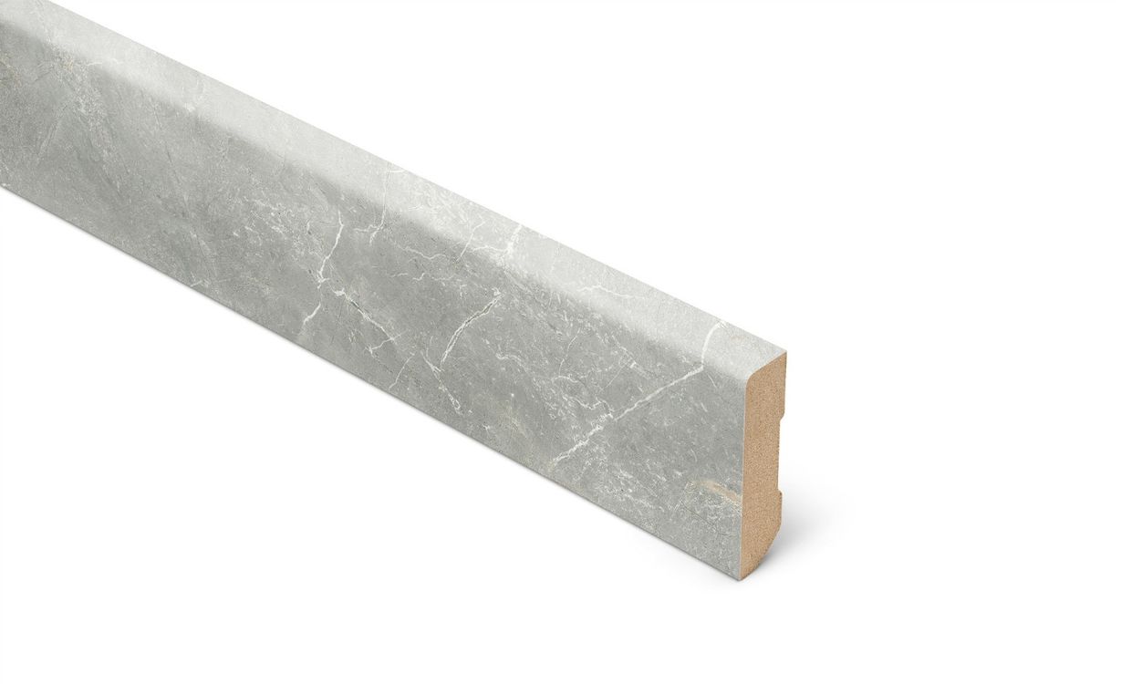 Plinthe  Lamett, mdf placage bois, décor Béton marmo grigio, h.6.00 x L. 240.00 cm
