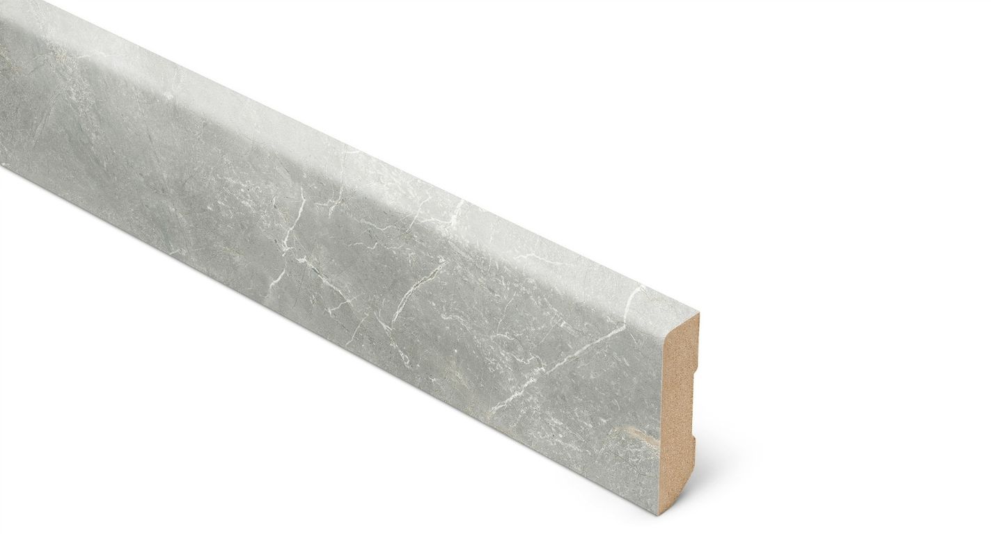 Plinthe  Lamett, mdf placage bois, décor Béton marmo grigio, h.6.00 x L. 240.00 cm