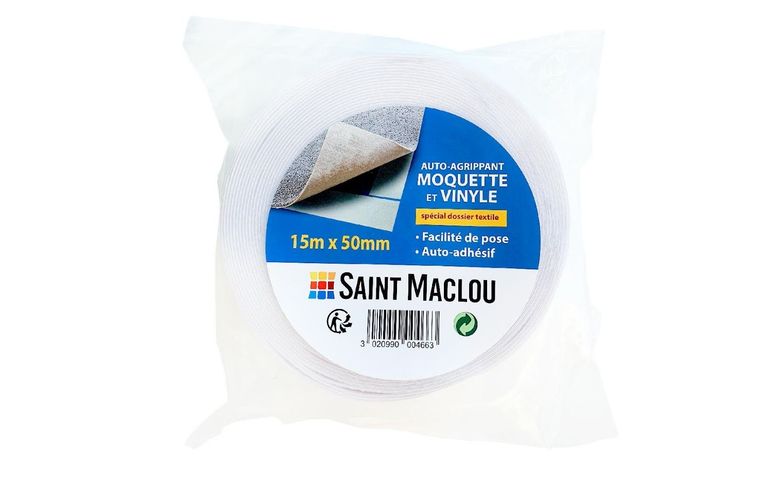 Double-face  pour sols moquette et vinyle ,dossier feutre, l.5.00 cm x L.15.00 m