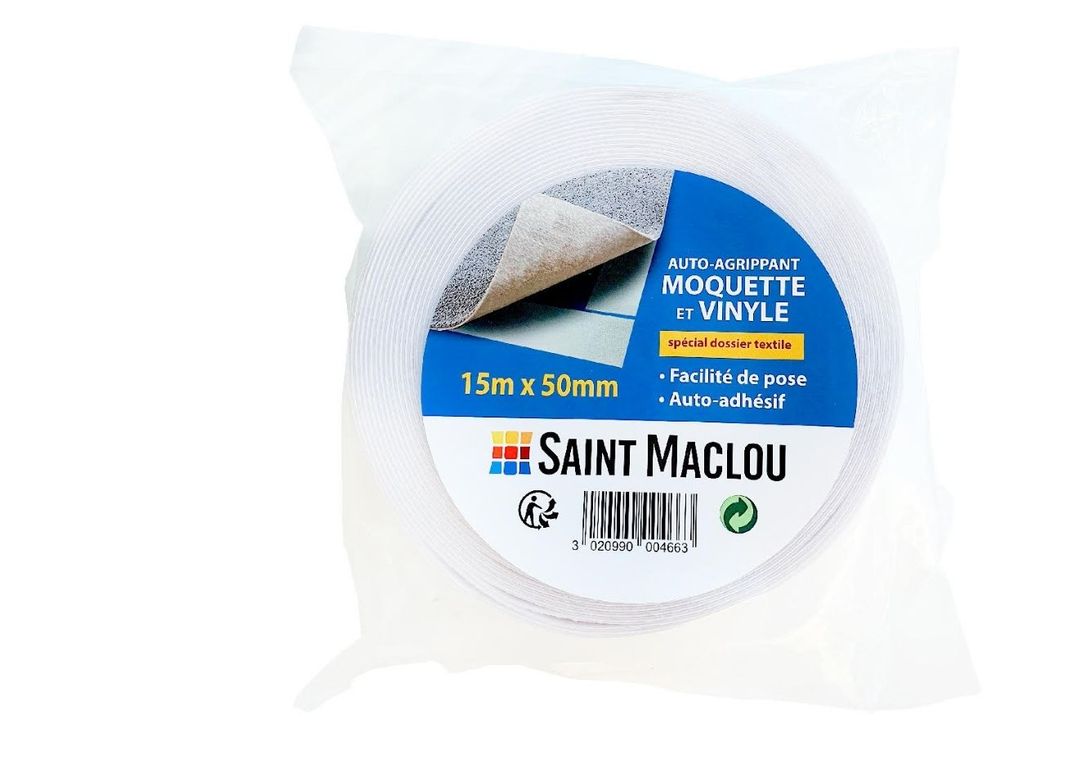 Double-face  pour sols moquette et vinyle ,dossier feutre, l.5.00 cm x L.15.00 m