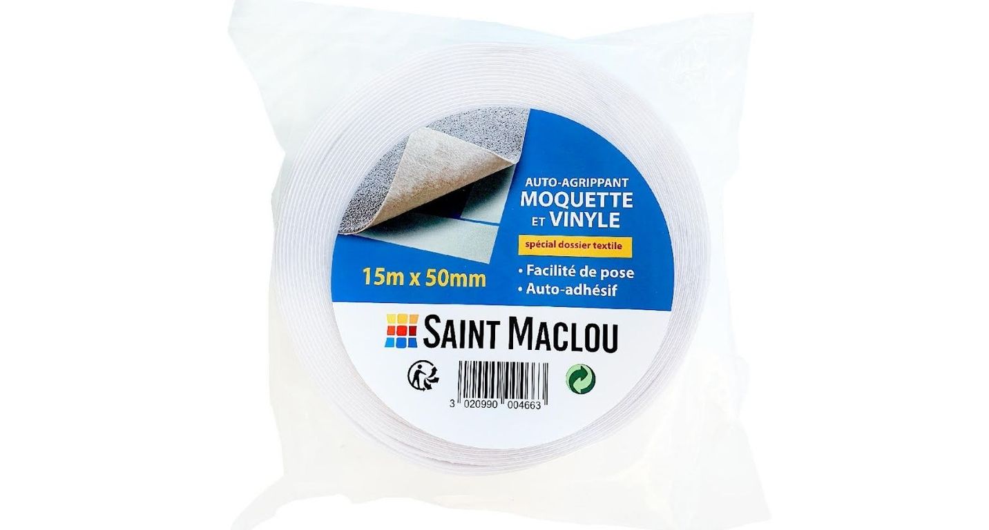 Double-face  pour sols moquette et vinyle ,dossier feutre, l.5.00 cm x L.15.00 m