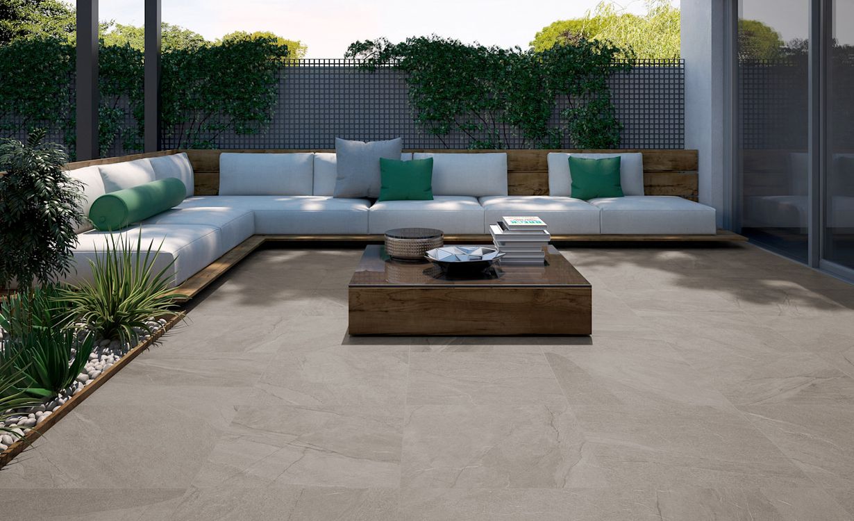 Dalle carrelage 20mm HALLEY 20mm beige, aspect pierre 60x60cm, dim 60.00 x 60.00 cm