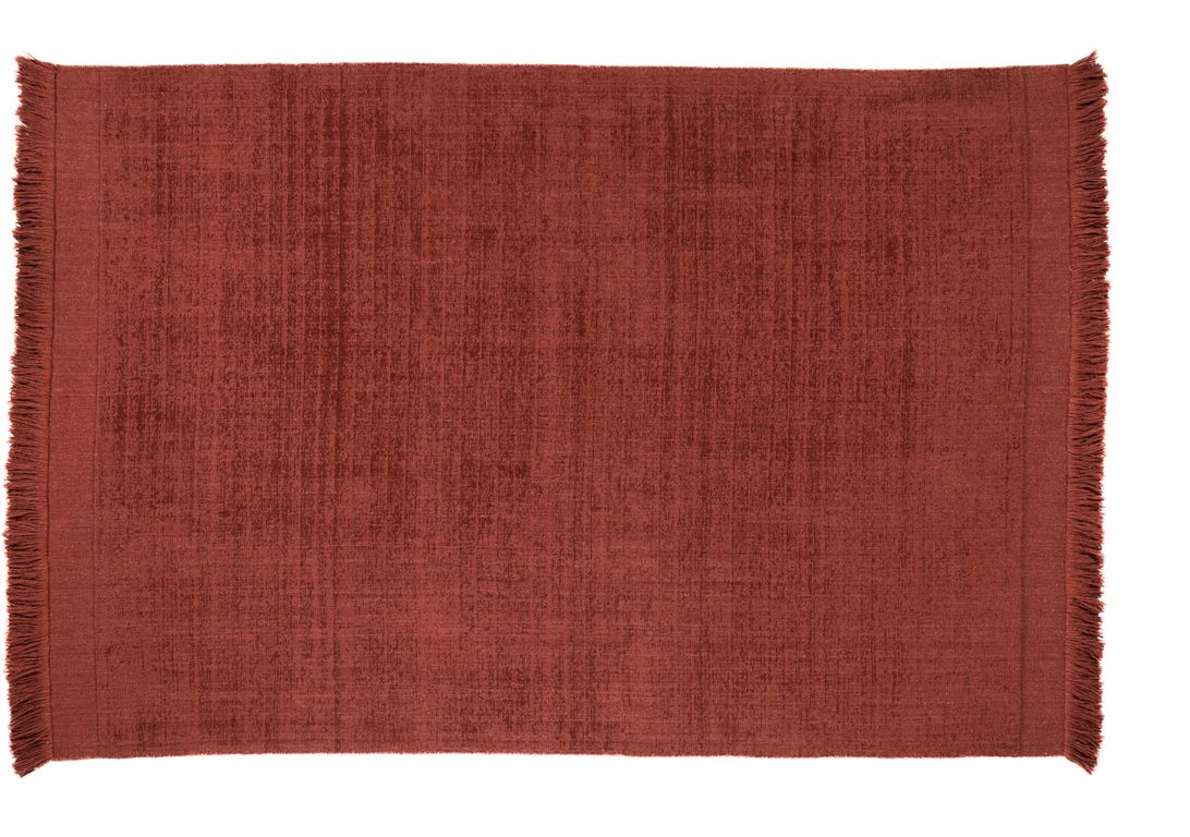 Tapis LENA , uni rouge grenat