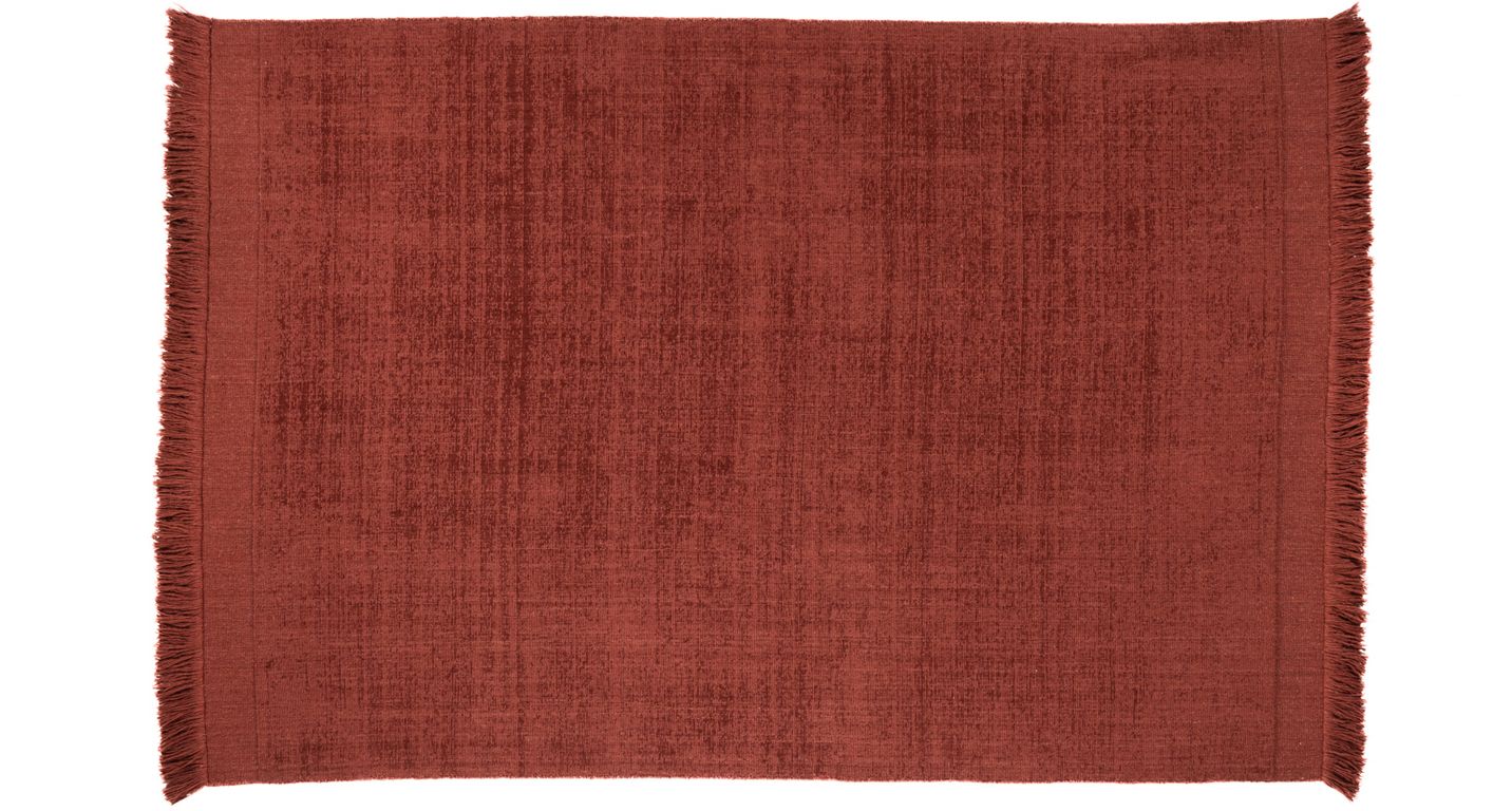 Tapis LENA , uni rouge grenat