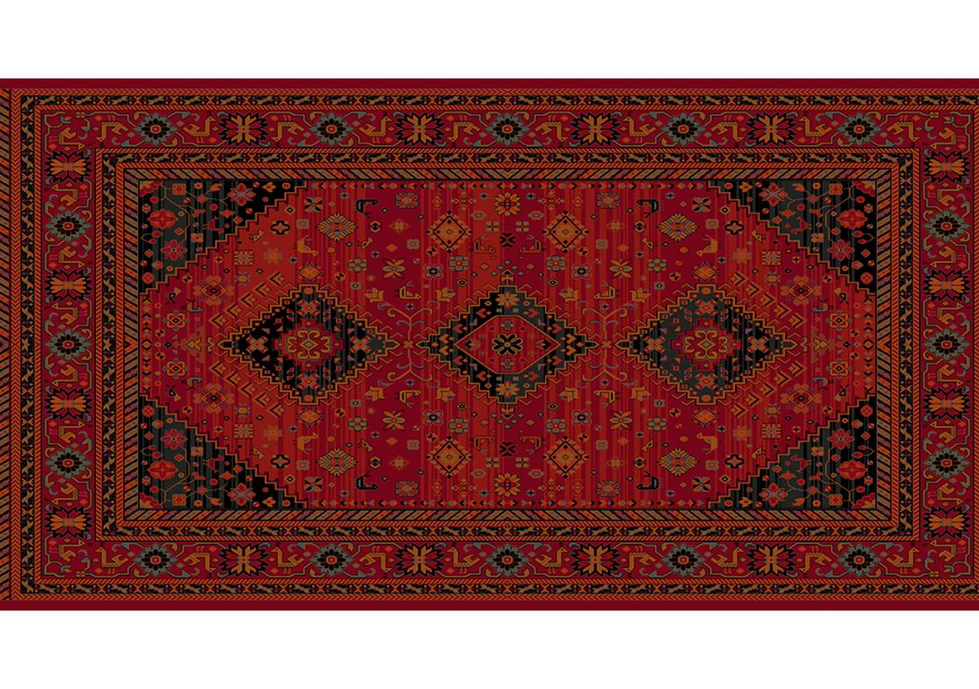 Tapis CHIRAZ , oriental ghasghai rouge