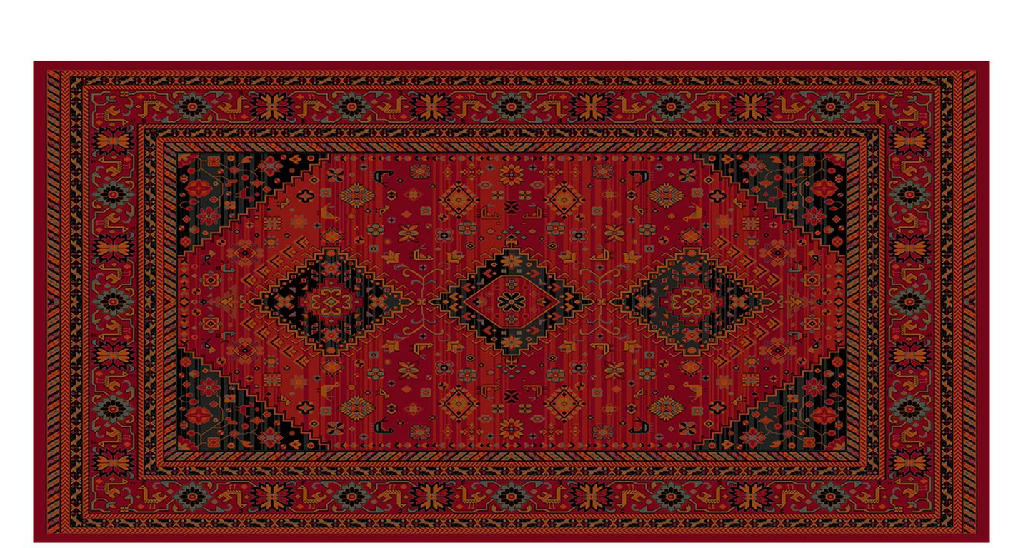 Tapis CHIRAZ , oriental ghasghai rouge