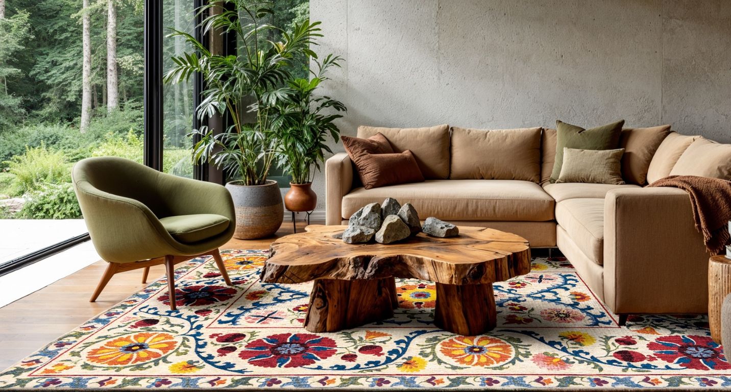 Tapis SUZANI Louis De Poortere, oriental classique Olive wood