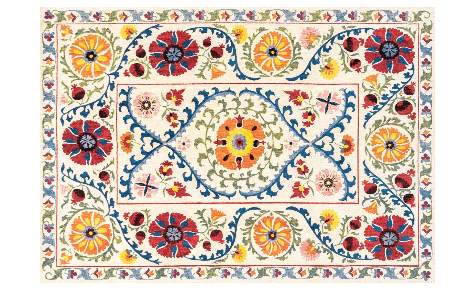 Tapis SUZANI , oriental classiqueOlive wood