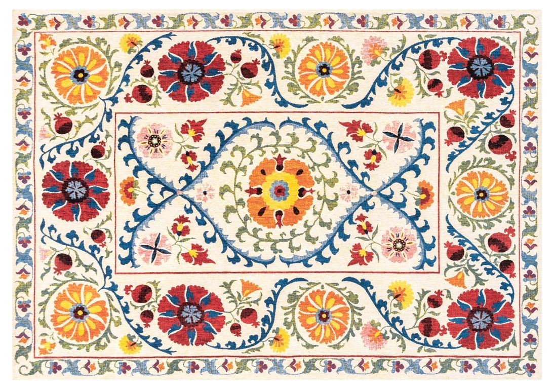 Tapis SUZANI Louis De Poortere, oriental classique Olive wood