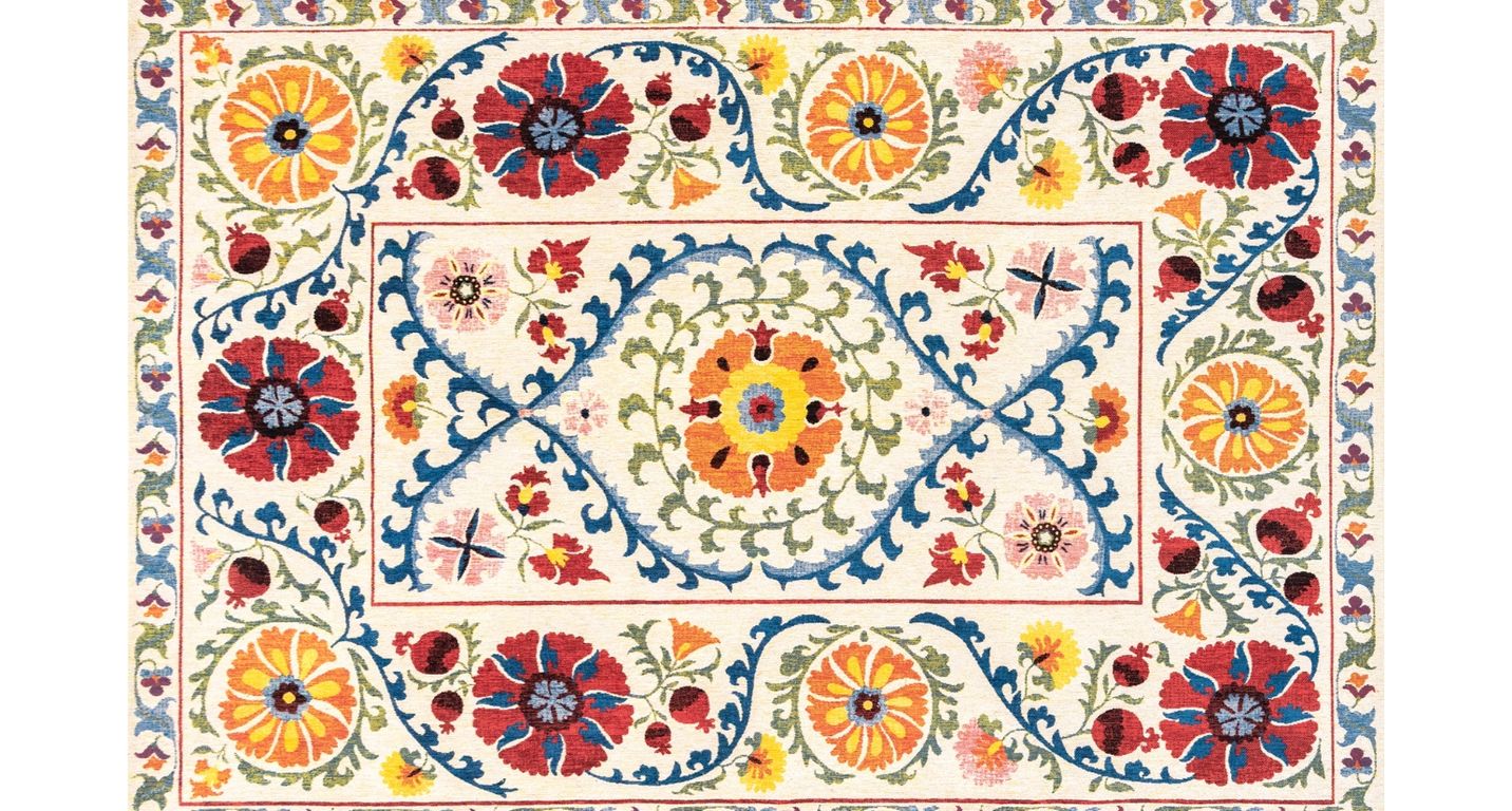 Tapis SUZANI Louis De Poortere, oriental classique Olive wood