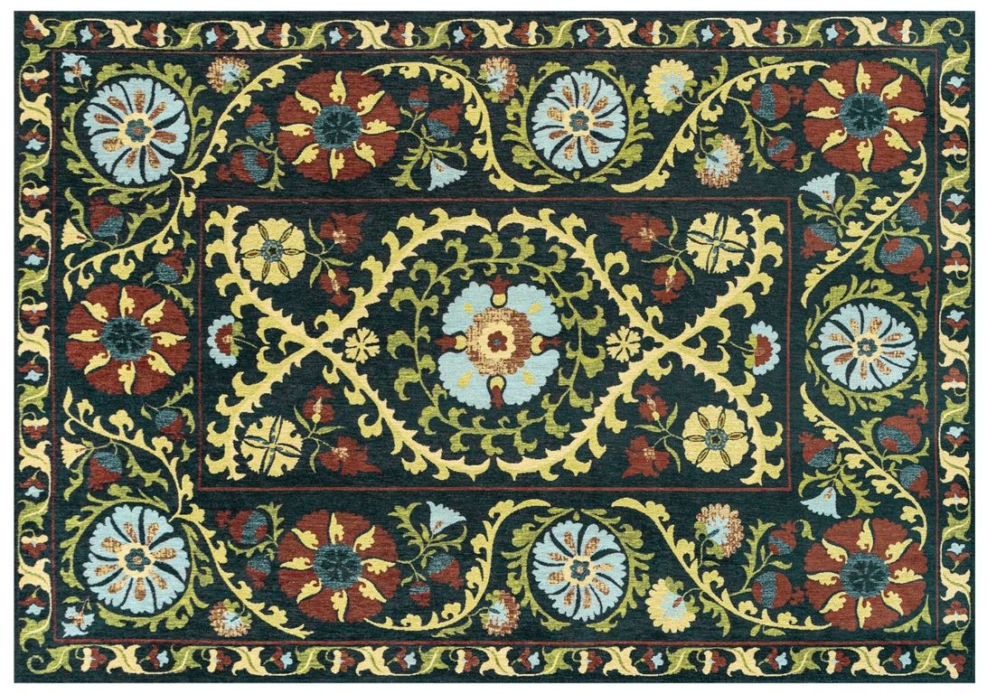 Tapis SUZANI Louis De Poortere, oriental classique Atlantide