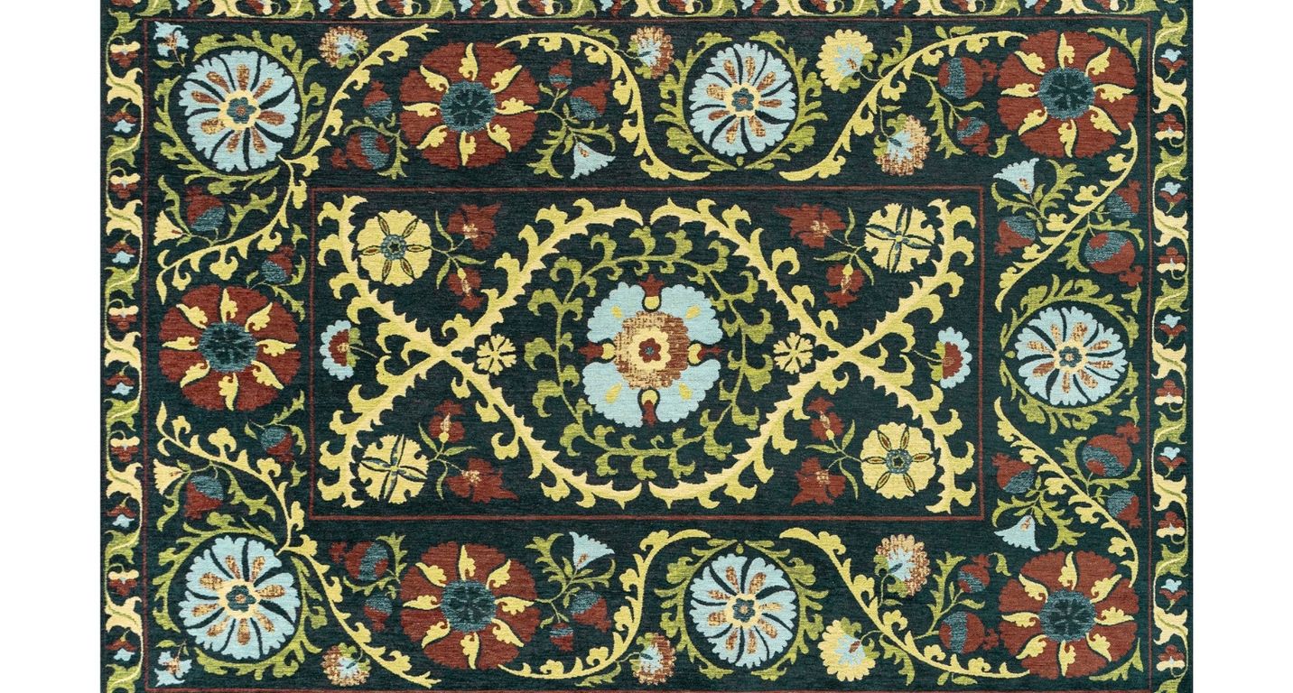 Tapis SUZANI Louis De Poortere, oriental classique Atlantide