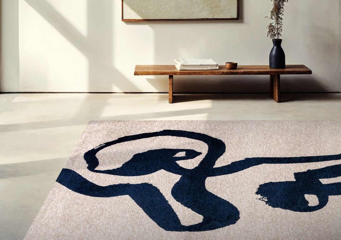 Tapis RIBBON Louis De Poortere, graphique  Sea ink