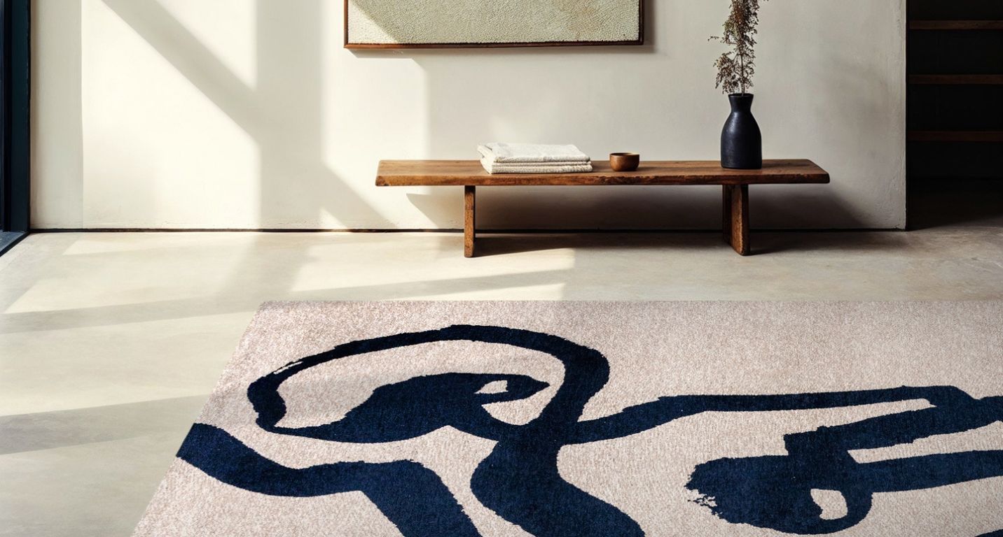 Tapis RIBBON Louis De Poortere, graphique  Sea ink