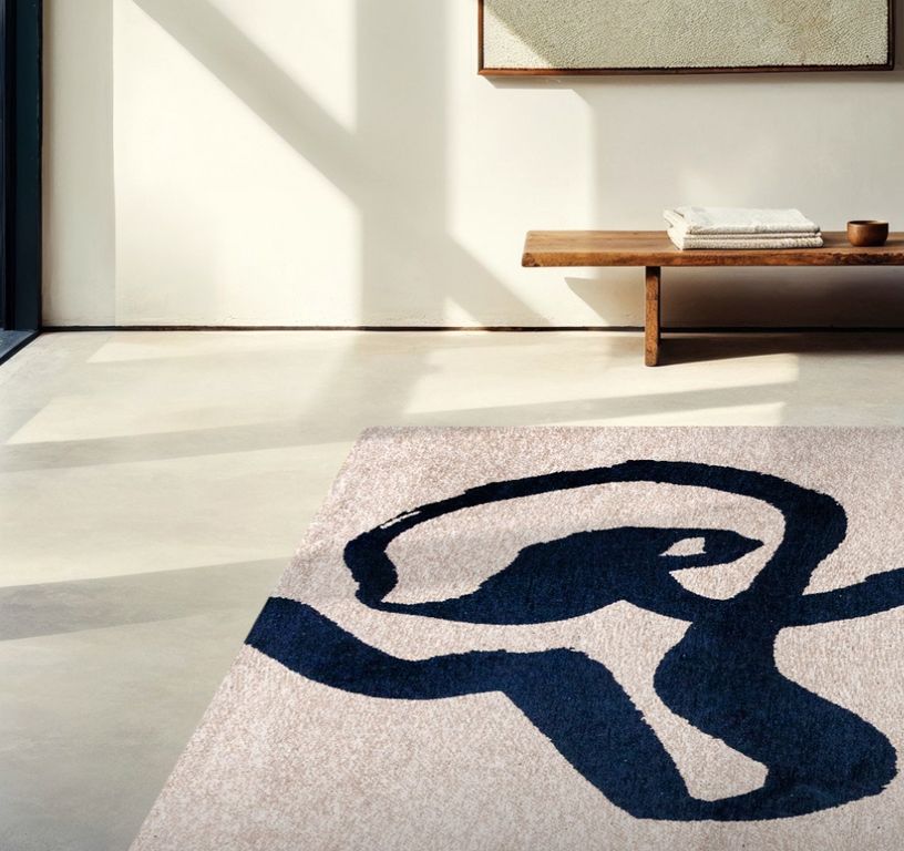 Tapis RIBBON Louis De Poortere, graphique  Sea ink