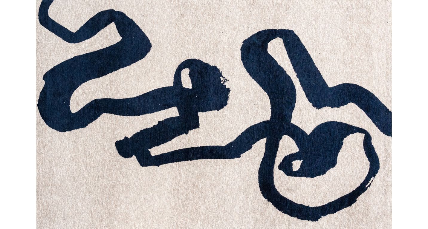 Tapis RIBBON Louis De Poortere, graphique  Sea ink