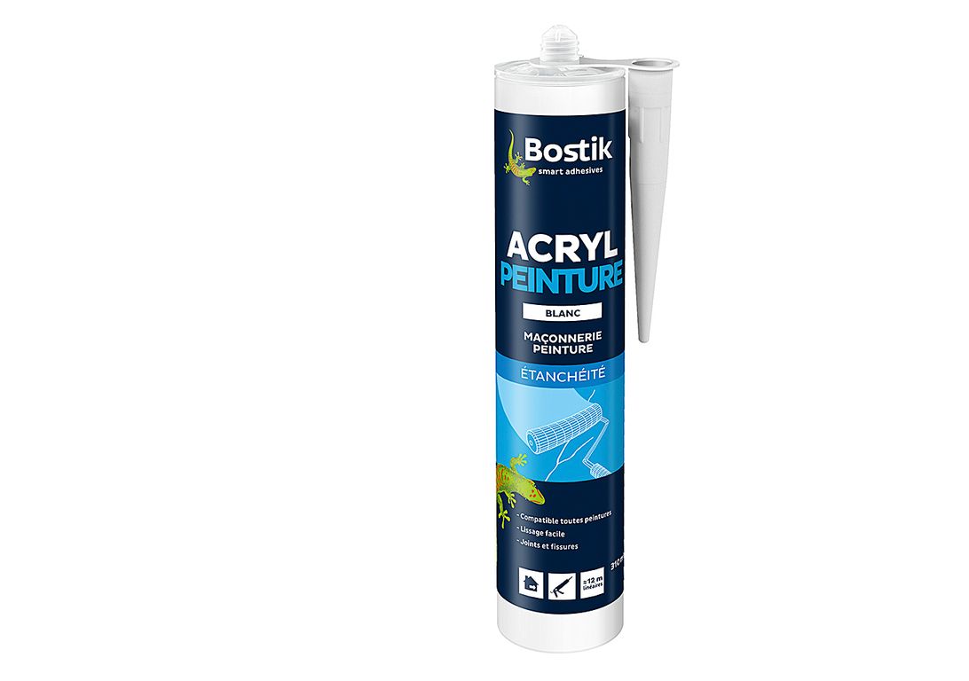 Joint acrylique Bostik ACRYL PEINTURE blanc, 310.00 ml