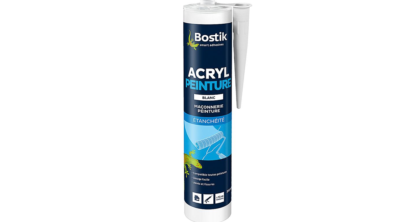 Joint acrylique Bostik ACRYL PEINTURE blanc, 310.00 ml