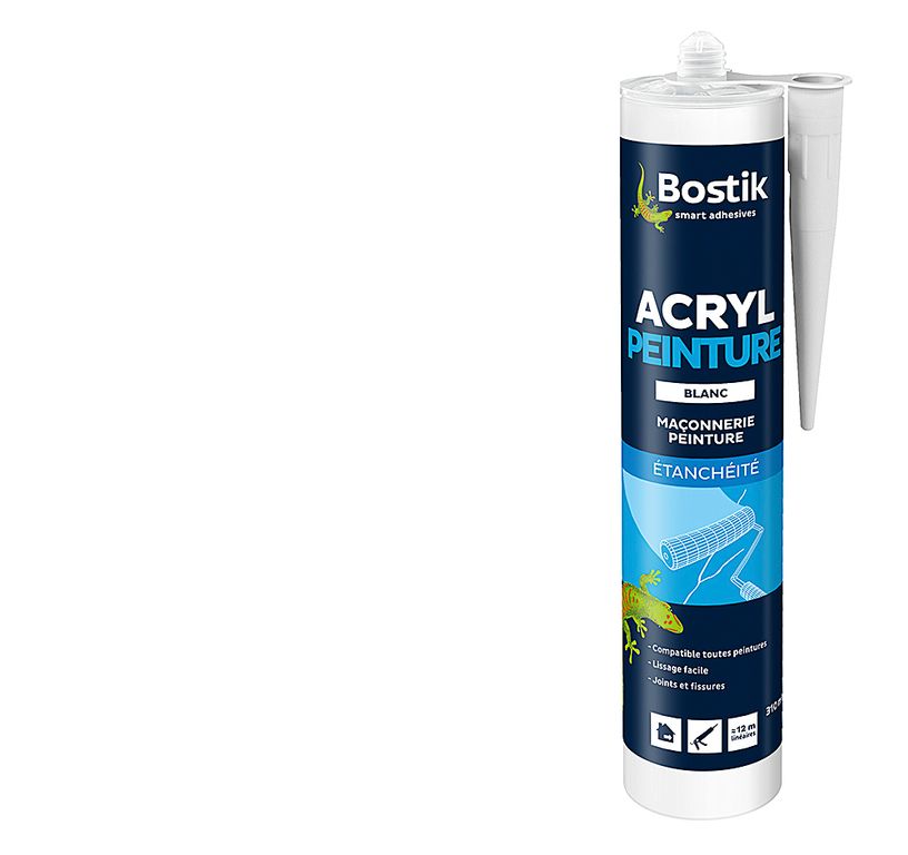 Joint acrylique Bostik ACRYL PEINTURE blanc, 310.00 ml
