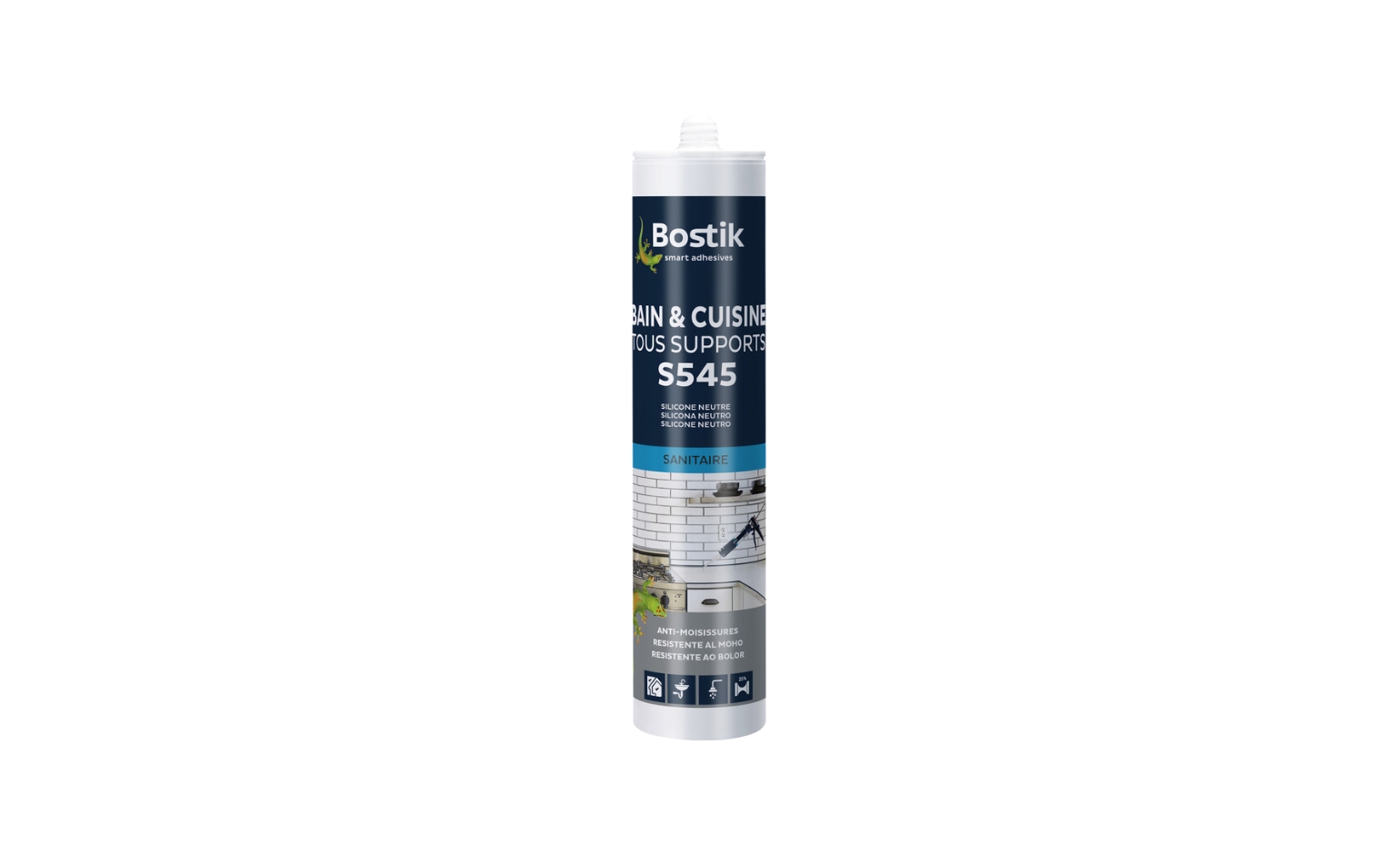 Joint silicone Bostik S545 BAIN CUISINE TOUS SUPPORTS transparent, 300.00 ml