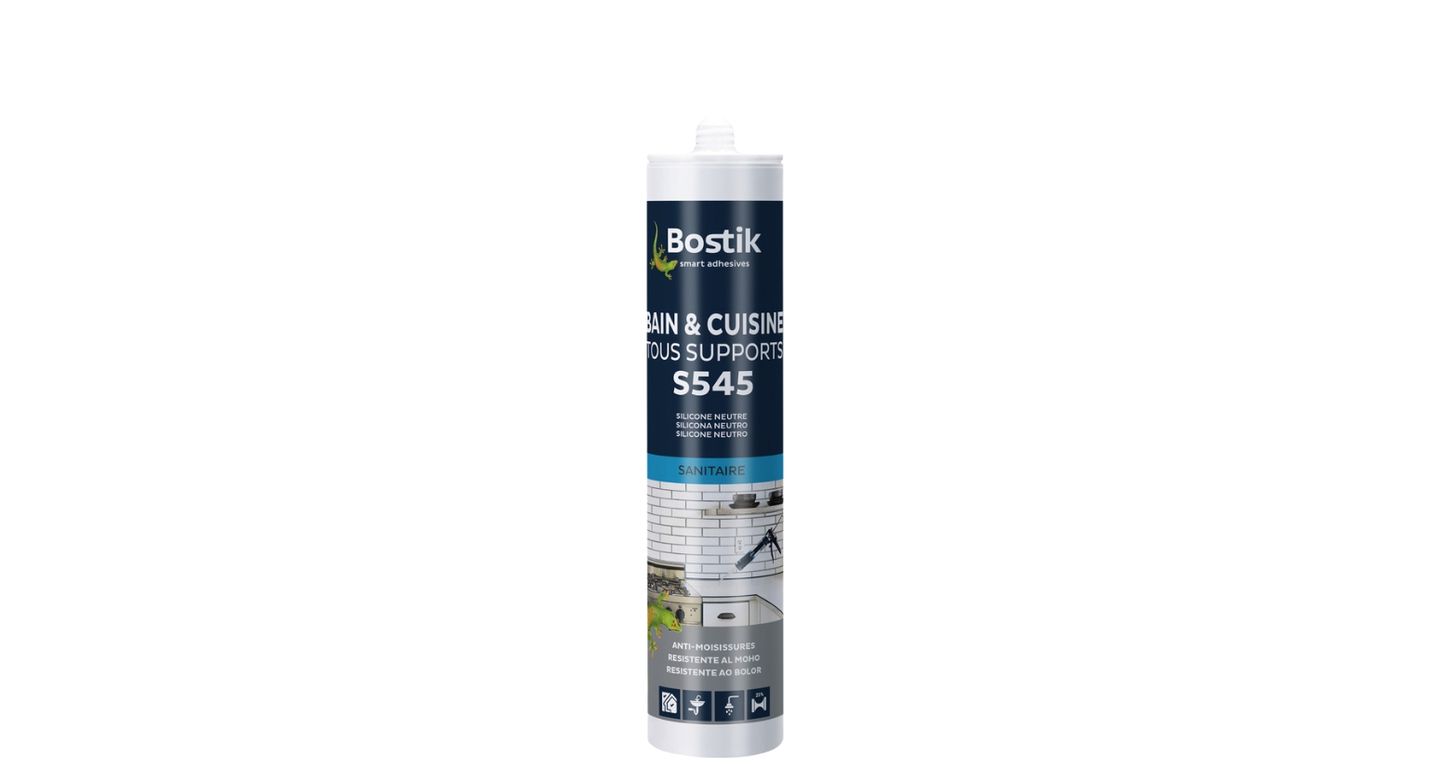 Joint silicone Bostik S545 BAIN CUISINE TOUS SUPPORTS transparent, 300.00 ml