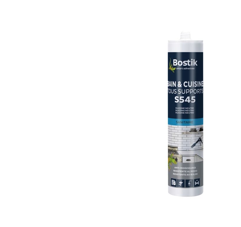Joint silicone Bostik S545 BAIN CUISINE TOUS SUPPORTS transparent, 300.00 ml