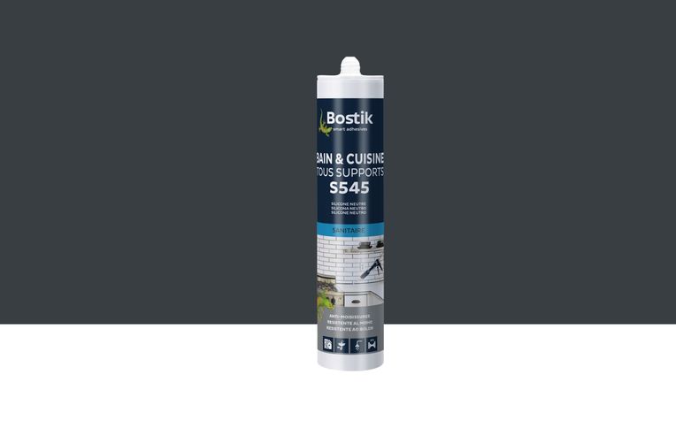 Joint silicone Bostik S545 BAIN CUISINE TOUS SUPPORTS gris anthracite, 300.00 ml