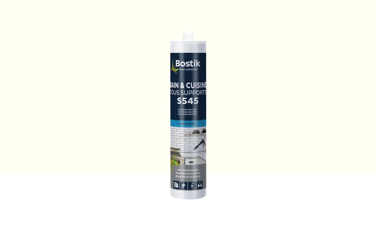 Joint silicone Bostik S545 BAIN CUISINE TOUS SUPPORTS blanc, 300.00 ml