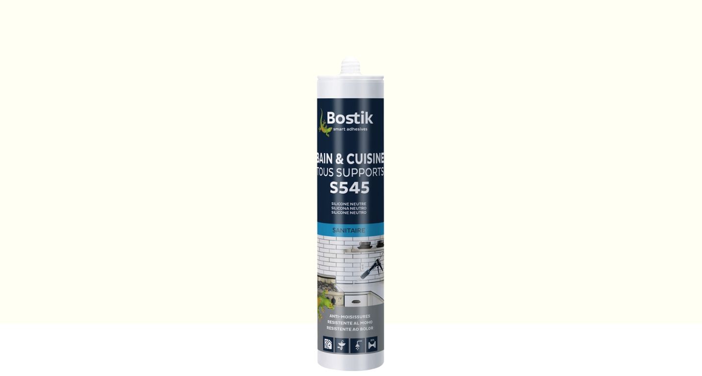 Joint silicone Bostik S545 BAIN CUISINE TOUS SUPPORTS blanc, 300.00 ml