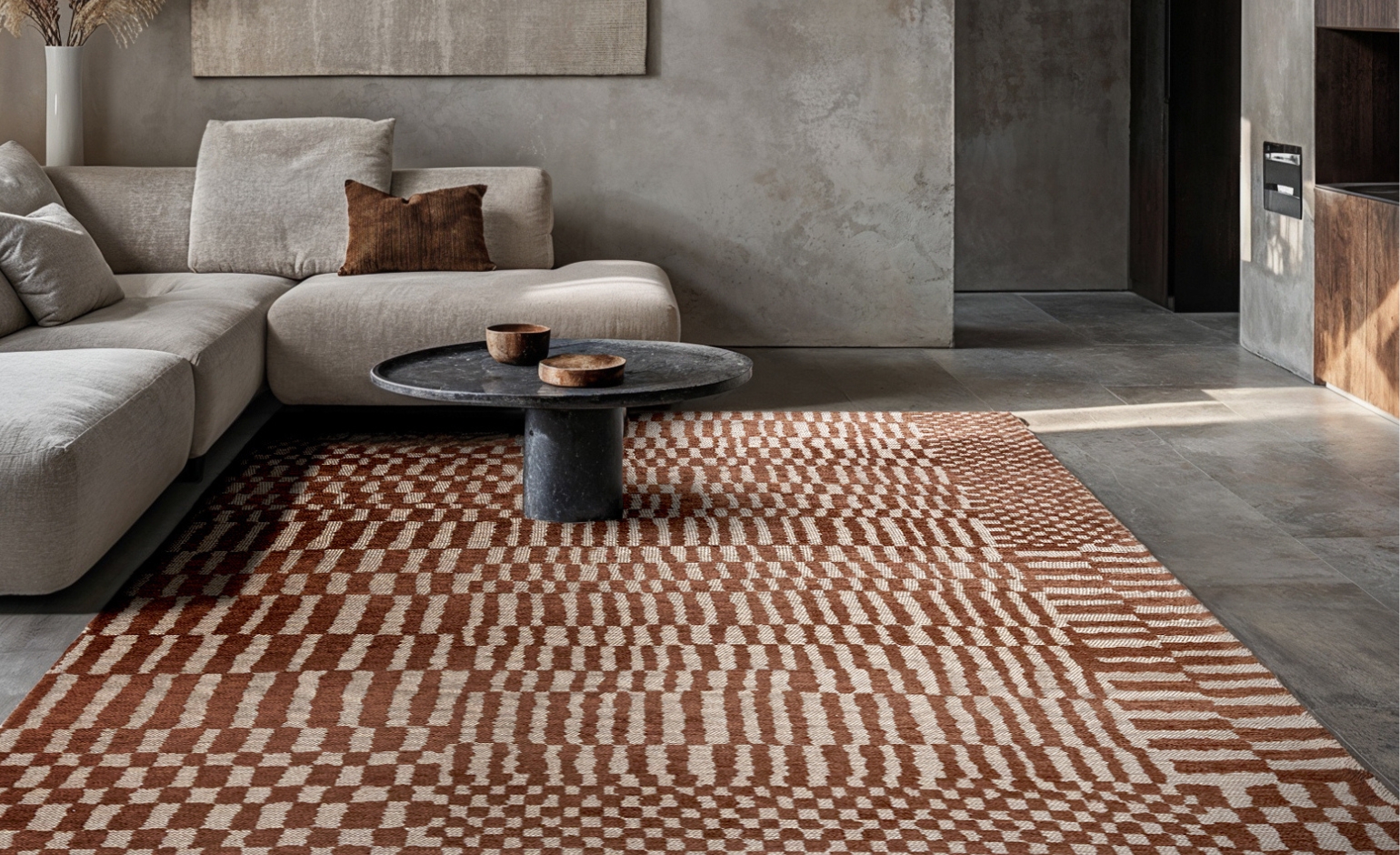 Tapis Salon Moderne 190x280 Cm Gris - Polypropylène Tissé, Poils Ras, Résistant, Pour Salle à Manger Ou Salon - 5
