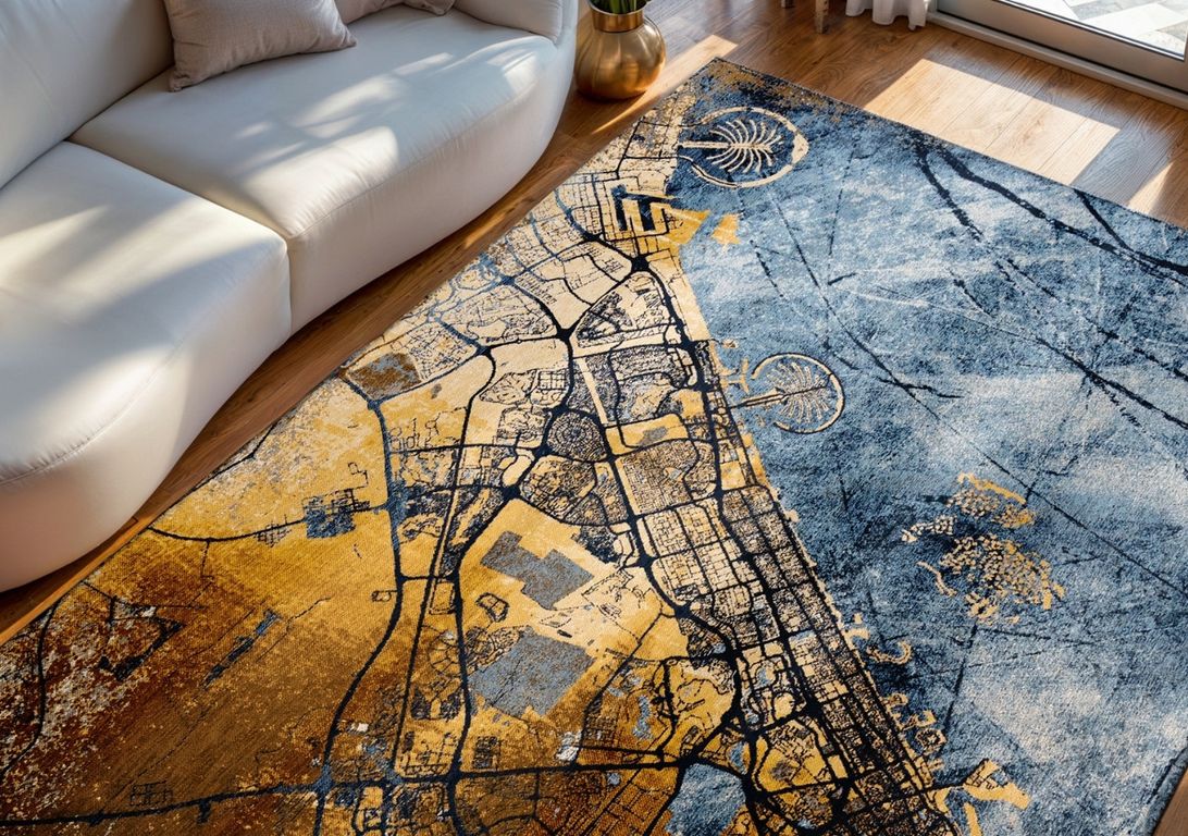 Tapis DUBAI Louis De Poortere, graphique  Gold sea