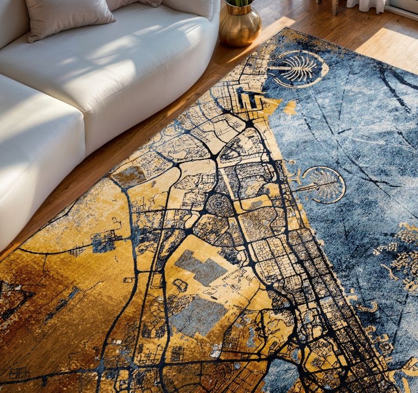 Tapis DUBAI Louis De Poortere, graphique  Gold sea