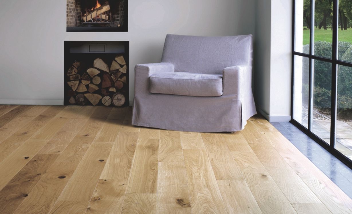 Parquet contrecollé HERITAGE 165 CHENE AUTHENTIQUE, chêne miel, verni, larg. 16.50 cm