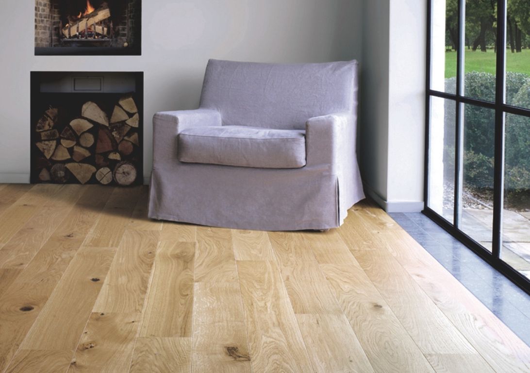 Parquet contrecollé HERITAGE 165 CHENE AUTHENTIQUE, chêne miel, verni, larg. 16.50 cm