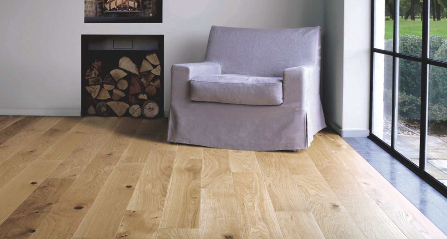 Parquet contrecollé HERITAGE 165 CHENE AUTHENTIQUE, chêne miel, verni, larg. 16.50 cm