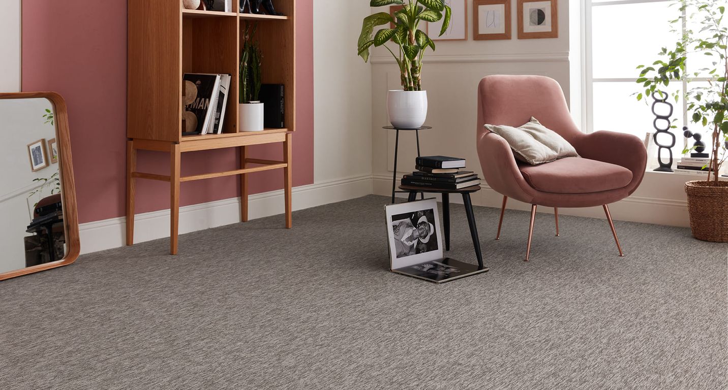 Moquette bouclée STARDUST, col Gris , rouleau 4.00 m