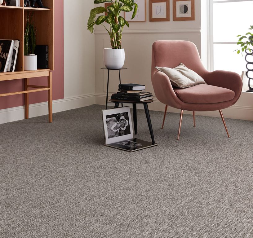 Moquette bouclée STARDUST, col Gris , rouleau 4.00 m