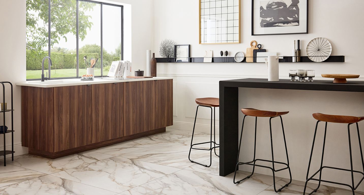 Carrelage MILANO beige 100x100, aspect marbre 100x100cm, dim 100.00 x 100.00 cm