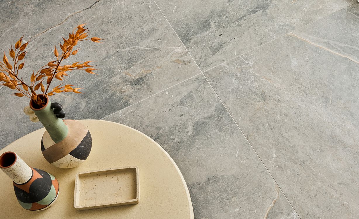 Carrelage VERONE PERLE GRIS, aspect marbre 100x100cm, dim 100.00 x 100.00 cm