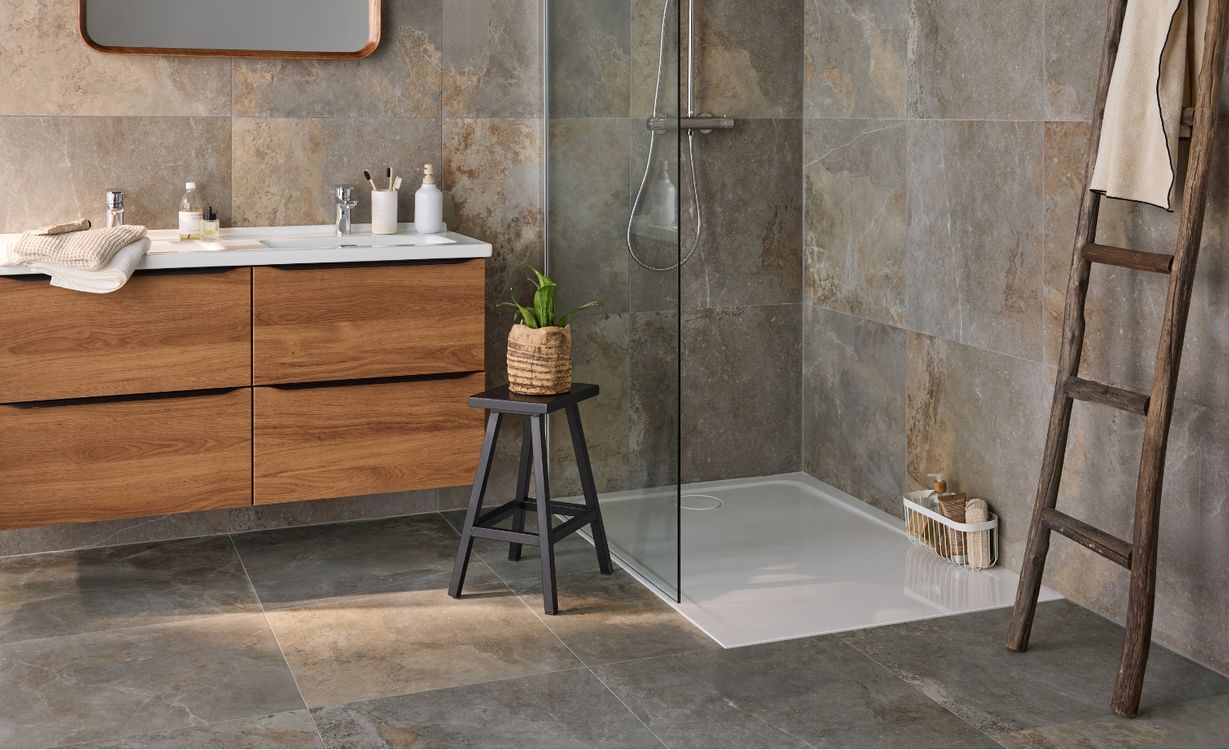 Carrelage ALERIA LIGHT  BEIGE, aspect marbre Gris, dim 60.00 x 60.00 cm
